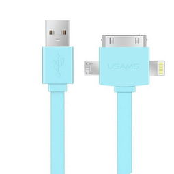 USAMS三合一数据线评测 一绳在手，苹果三星通用无忧